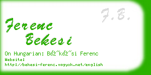 ferenc bekesi business card